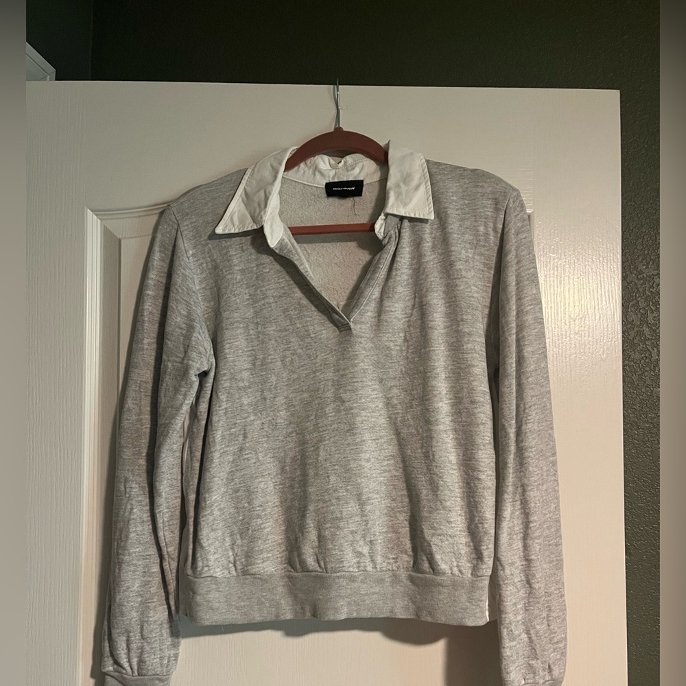 Monrow mixed material polo top